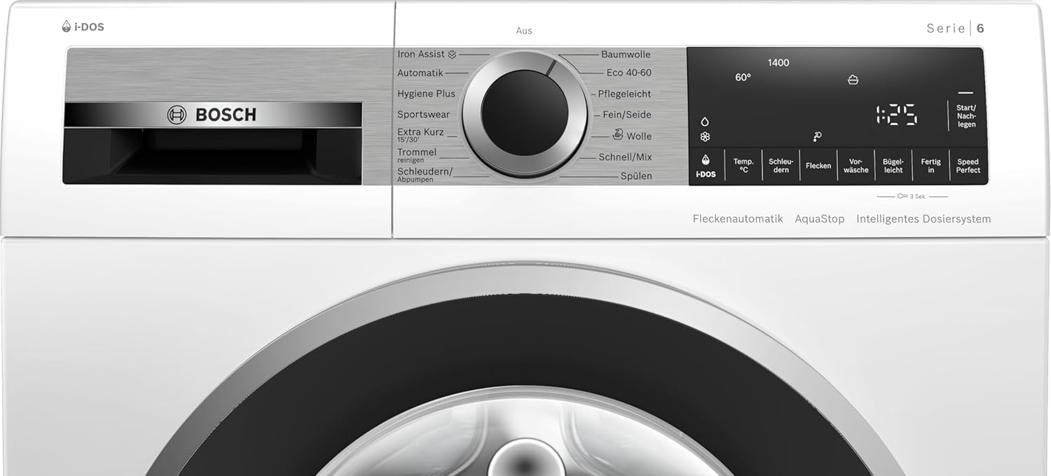BOSCH WAN28127 Wasmachine Serie 4, voorlader met 8kg inhoud, 1400 tpm, Iron Assist, Active Water Plus, EcoSilence Drive, Speed Perfect, Wit, 60cm