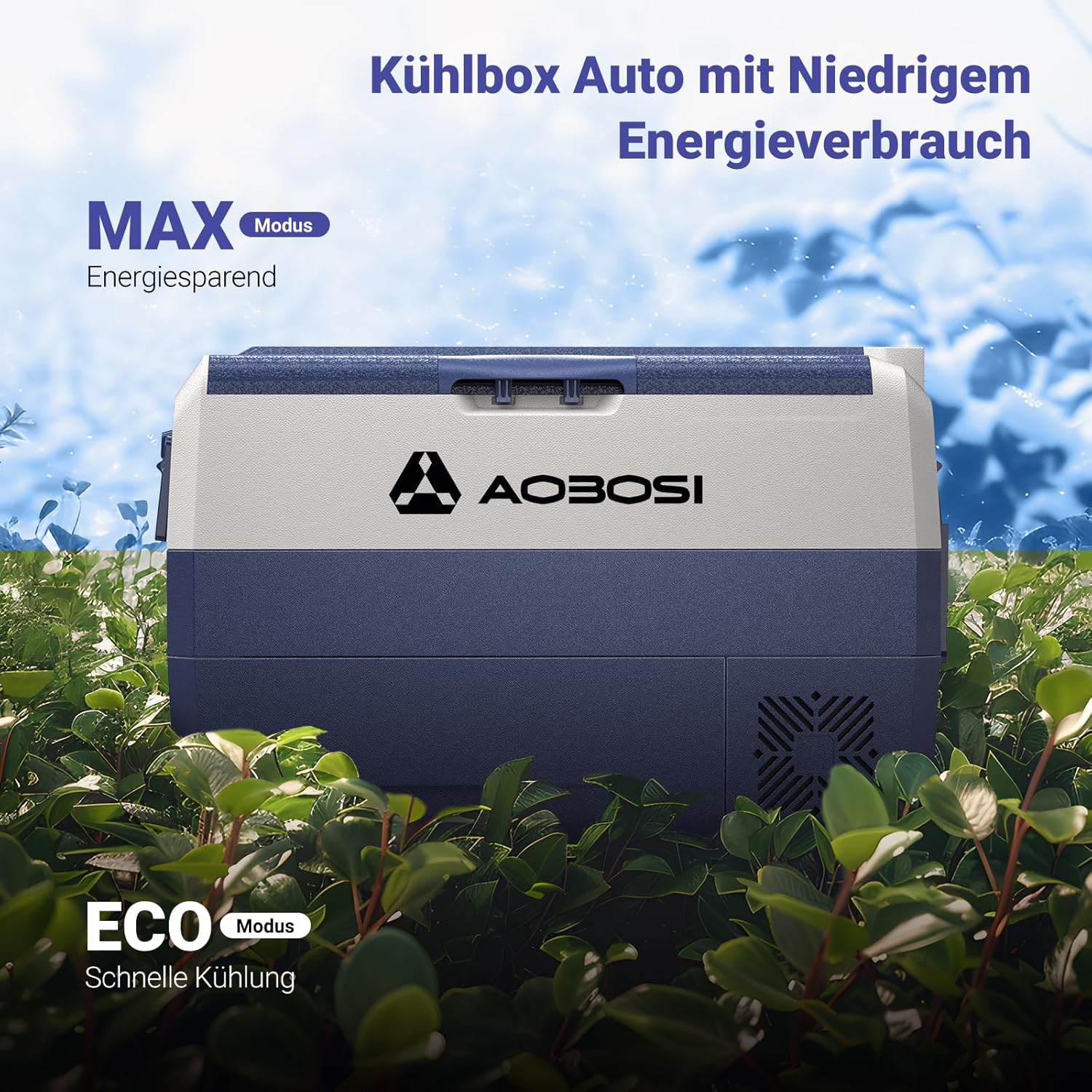 AAOBOSI Compressor Koelbox 36 L, Koelbox Auto met Wifi App Besturing, 12/24 V en 100-240 V Elektrische Koelbox, tot -20 °C voor Auto, Vrachtwagen, Boot, Camper, Camping, Dubbele Zone