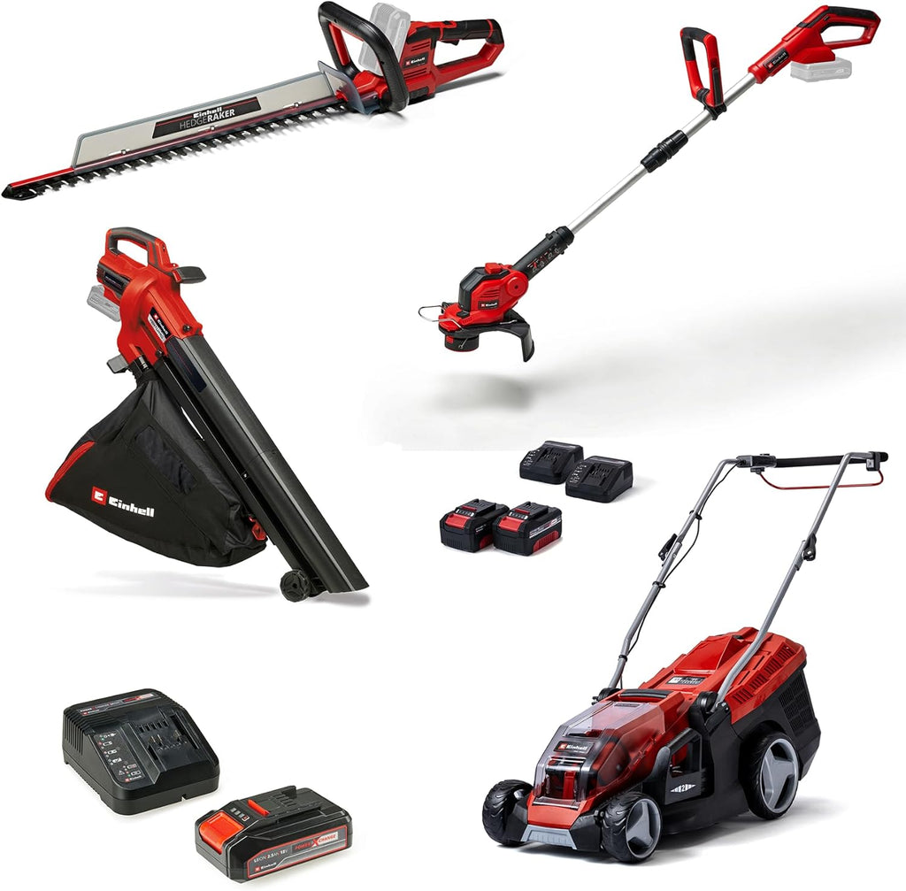 Einhell Accu grasmaaier GE-CM 36/36 Li Kit Power X-Change (36 V, 36 cm maaibreedte, tot 400 m², Brushless, 40L opvangzak, 25-75 mm maaihoogte, incl. 2x 4,0 Ah accu + 2x lader)