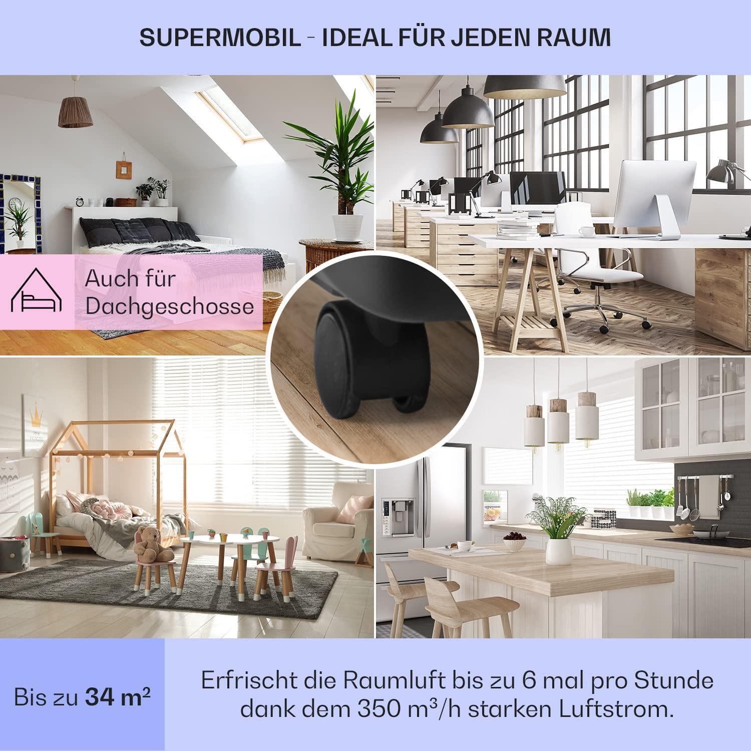 Klarstein Airconditioner, 4-in-1 Airconditioningsysteem, Luchtontvochtiger, Ventilator & Nachtmodus, Mobiele airconditioner met afvoerslang, App-bediening, Airconditioner voor ruimtes tot 44 m², 9000 BTU, Wit