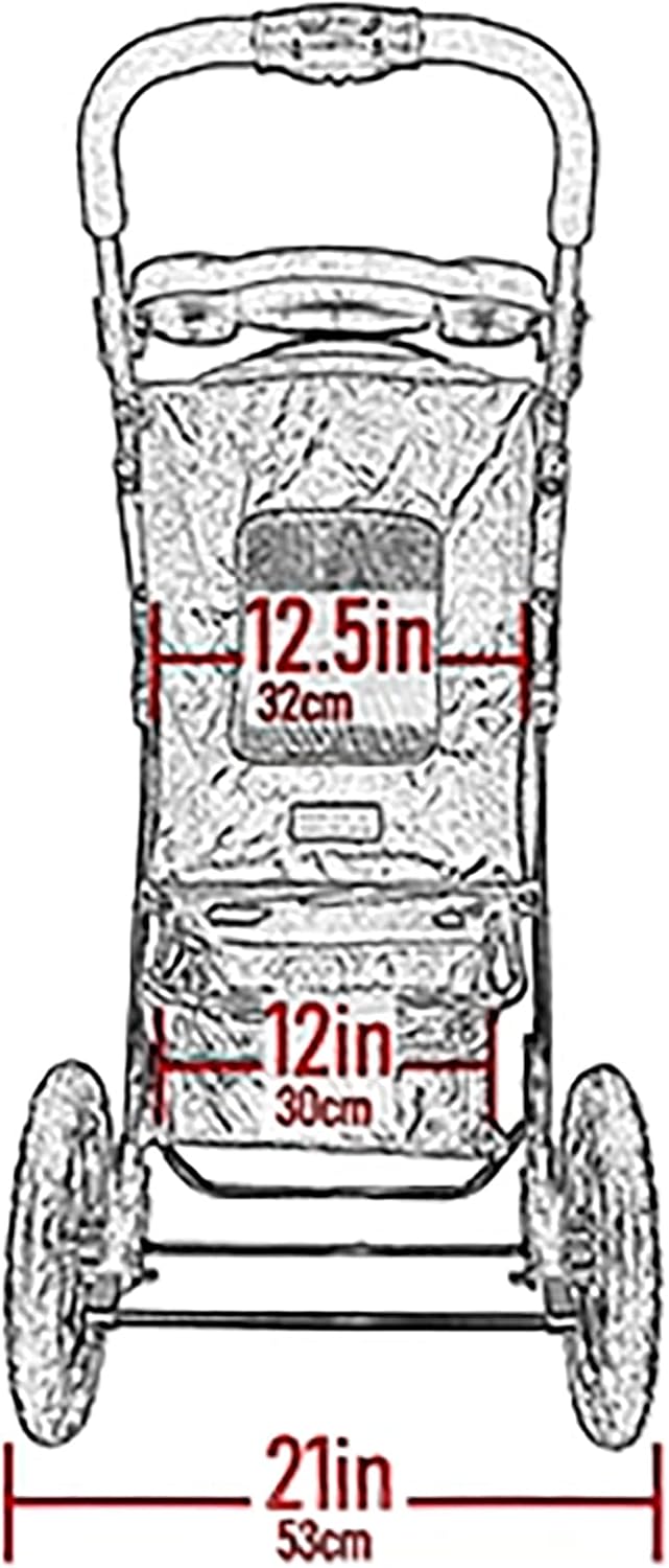 No-Zip NV Huisdierbuggy voor Katten/Honden, Ritssluitingvrije Toegang, Eenvoudig Opvouwbaar met Eén Hand, met Gel Gevulde Banden, Pluche Kussen + Weerbescherming Inbegrepen, 3 Kleuren
