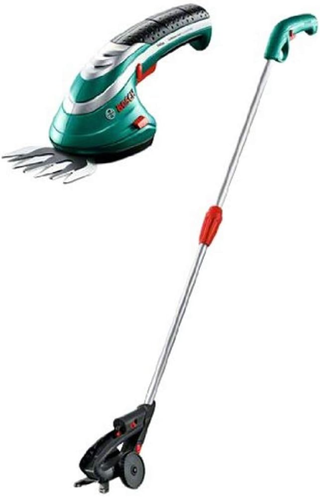 Bosch accugrasscharenset Isio (3,6 volt, meslengte 12 cm, mesafstand 8 mm, inclusief XL-tuinhandschoenen, in softcase) – Amazon Edition