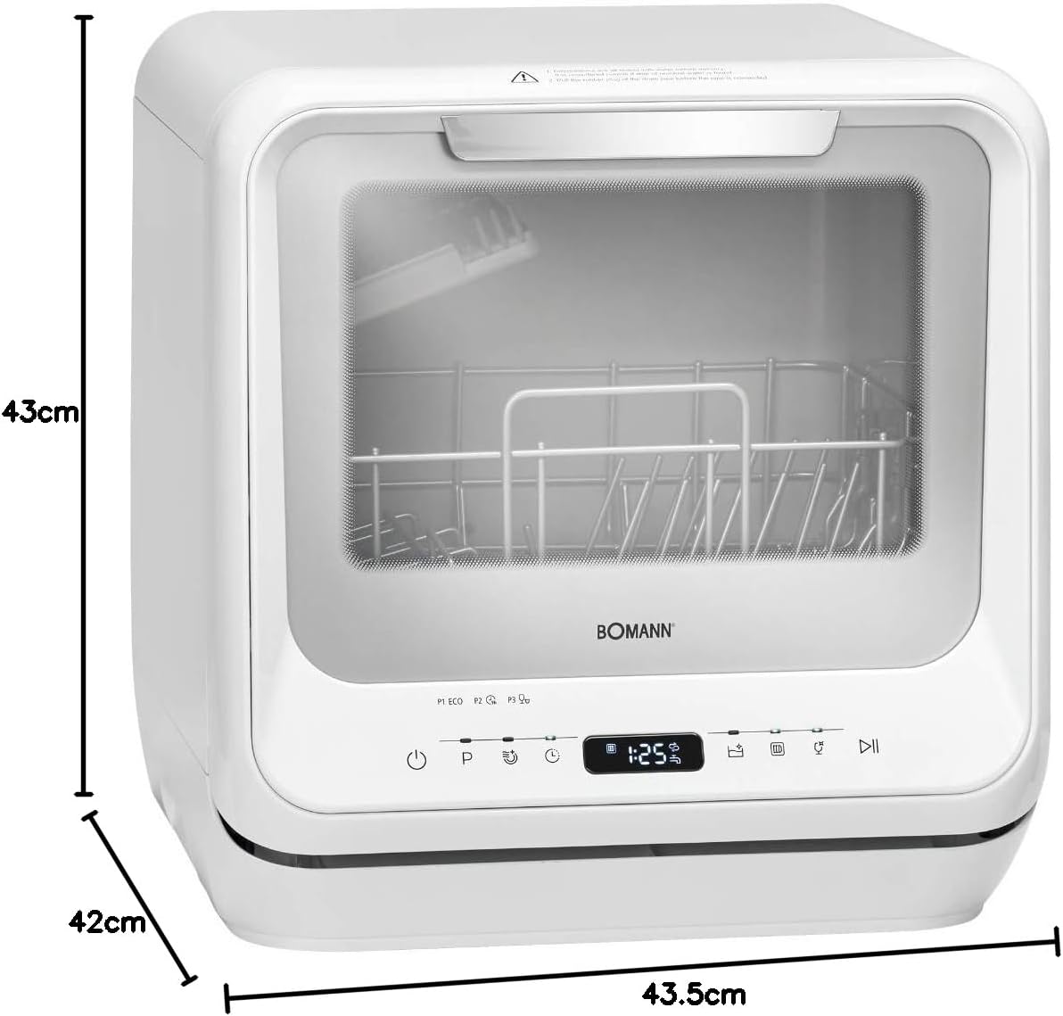 Bomann® tafelvaatwasser met 5L watertank | te gebruiken zonder wateraansluiting | mini vaatwasser | 5 programma's | mini vaatwasser 1-24 uur startuitstel | kleine vaatwasser tafelvaatwasser TSG 5701