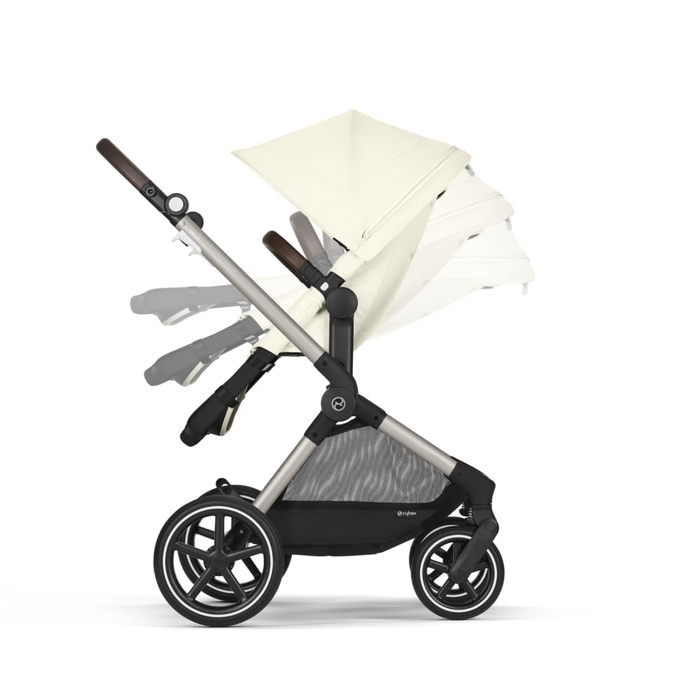 CYBEX Gold Kinderwagen EOS Lux 2-in-1 met Aton B2 i-Size autostoel en autostoeladapters, reissysteem, vanaf de geboorte tot 22 kg (ca. 4 jaar), Moon Black (Zwart)