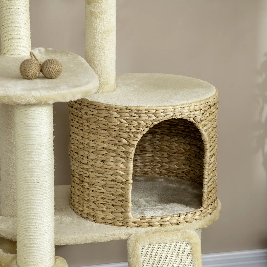 PawHut Kratzbaum Katzenhaus mit Hängematte und Aussichtsplattform
