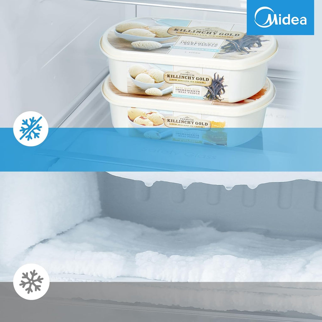 Midea KS-DDX 6.32 WT Amerikaanse koelkast/178,8 cm hoogte/254 kWh/jaar/No Frost/Dual Inverter Compressor/met 3-in-1 water-/ijsdispenser en watertank, Dark Inox
