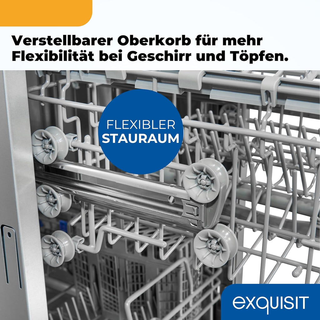 Exquisit Vaatwasser, 45 cm breedte, gedeeltelijk geïntegreerd, 9 couverts, 9 liter, startuitstel, ECO-modus, vaatwasser 45 cm, EGSP51009-EB-030E inox