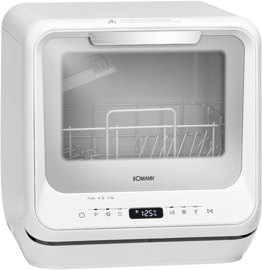 Bomann® tafelvaatwasser met 5L watertank | te gebruiken zonder wateraansluiting | mini vaatwasser | 5 programma's | mini vaatwasser 1-24 uur startuitstel | kleine vaatwasser tafelvaatwasser TSG 5701