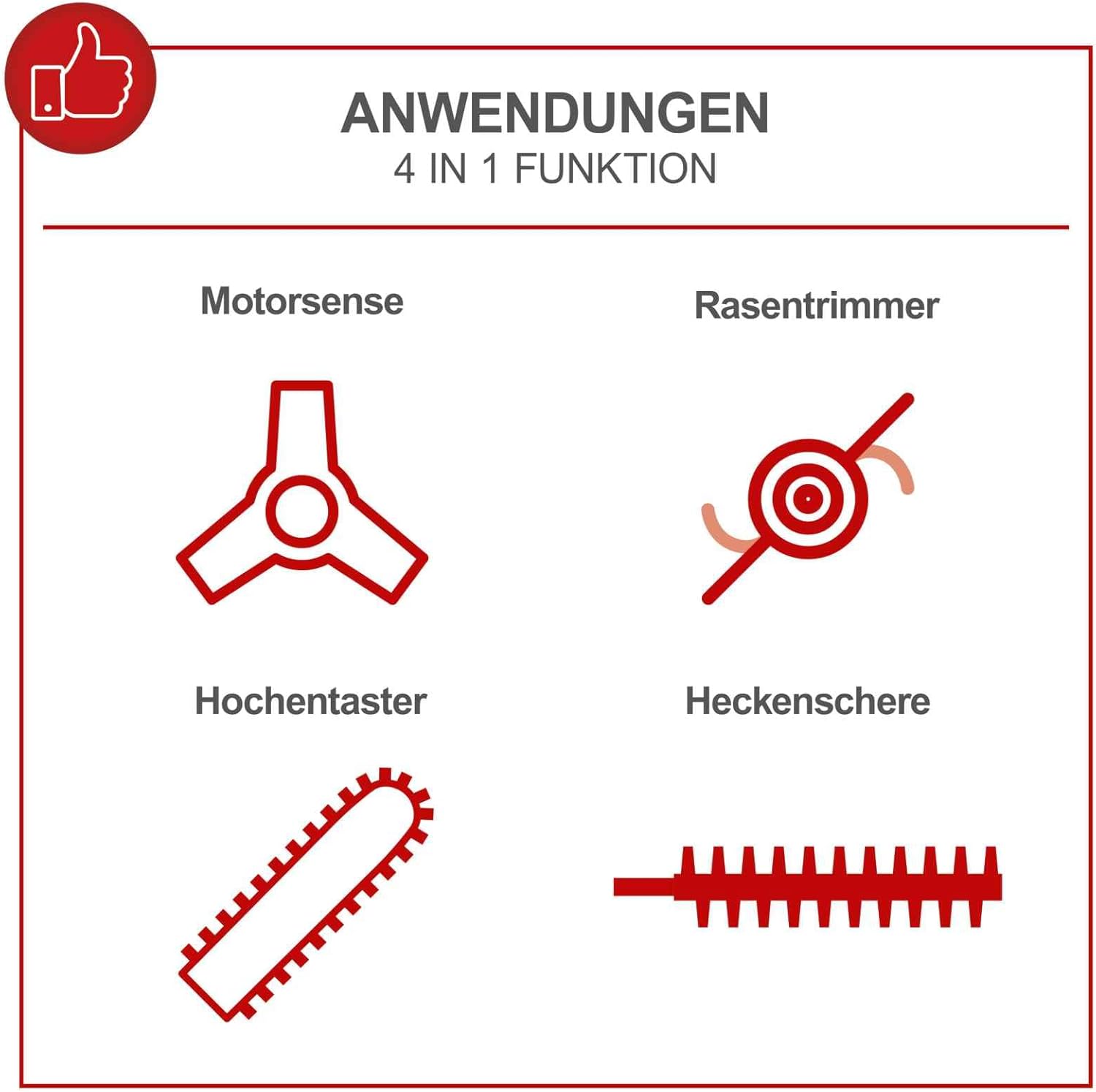 Scheppach Benzine Multituingereedschap MT33P Multifunctioneel Gereedschap | 4-in-1 - Grastrimmer Kettingzaag Bosmaaier Heggenschaar | 1,22 PK Vermogen | 2-Takt Motor | incl. Schouderriem en Heupbeschermer