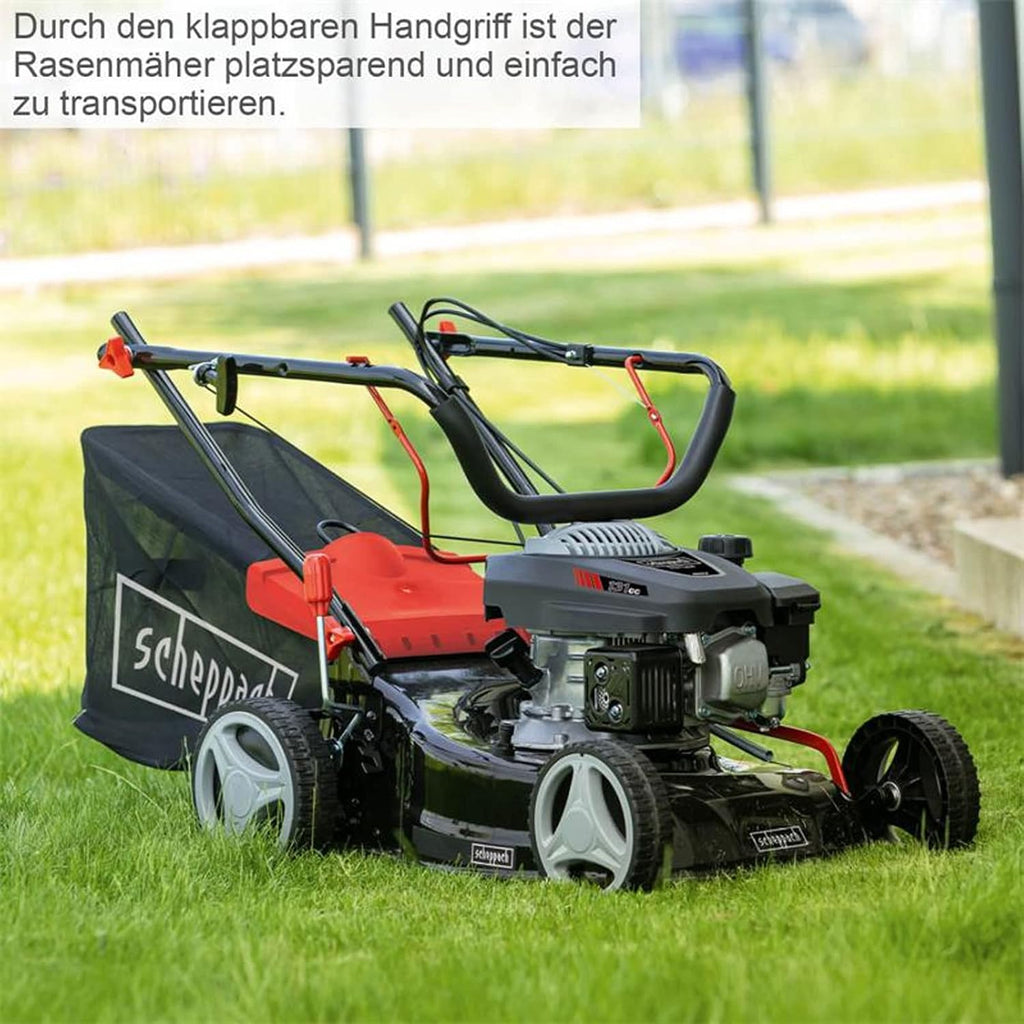 Scheppach Grasmaaier RM420 | 3-in-1-3,4PK | Maaibreedte 420mm | 45L Opvangbak | Maaihoogteverstelling 25-75 mm | incl. Motorolie