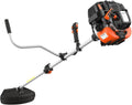 FUXTEC Benzine bosmaaier FX-4MS131, grastrimmer met 4-taktmotor, 320 mm snijcirkel, ergonomische tweehandige handgreep, noodstopschakelaar, lichtgewicht, incl. professionele draagriem/mes/draad