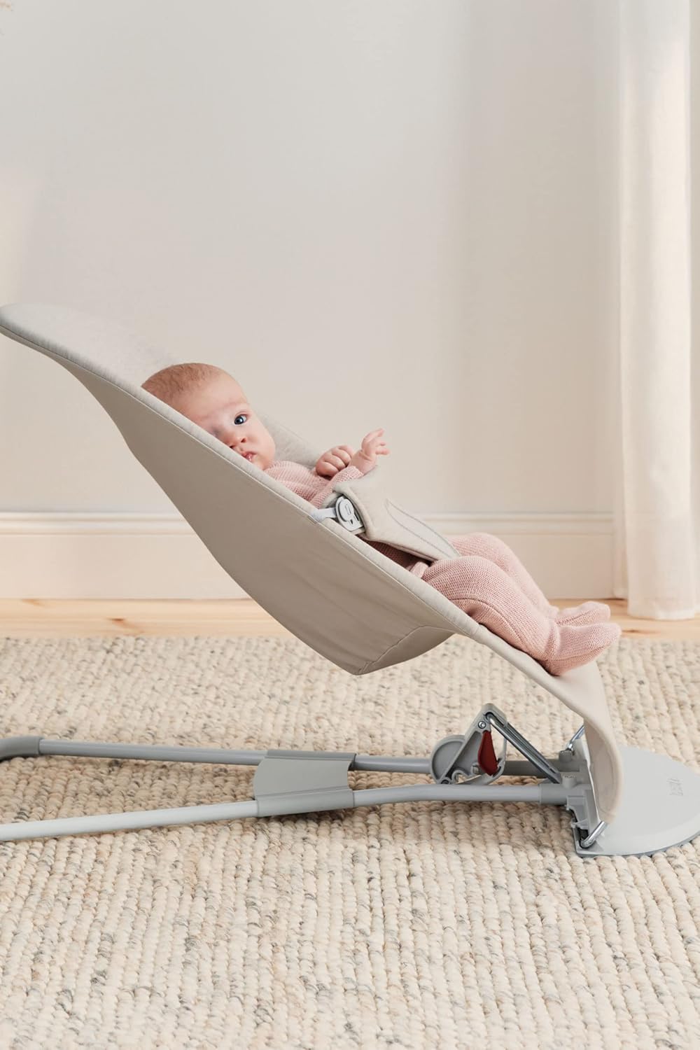 BabyBjörn Babywippe Bliss, geweven, blossom-quilting, zandgrijs