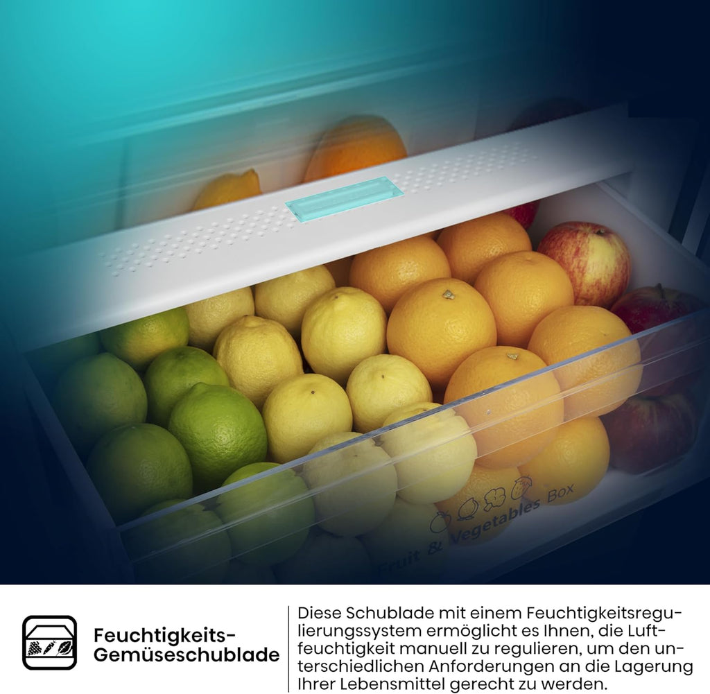 Hisense RB327N4AD2 koel-vriescombinatie/ NoFrostPlus/ Multiflow 360°/ HolidayMode/ FreshZone/ 182,4 cm/ koelgedeelte 171 l/ vriesgedeelte 85 l/ 41 dB/ 287 kWh/ jaar/ roestvrijstalen look