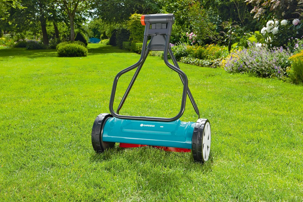 Gardena Classic Kooimaaier 400: Handgrasmaaier met 40 cm werkbreedte voor gazons tot 200 m², maaimes van kwaliteitsstaal, contactloze snijtechniek, stil en precies (4018-20)