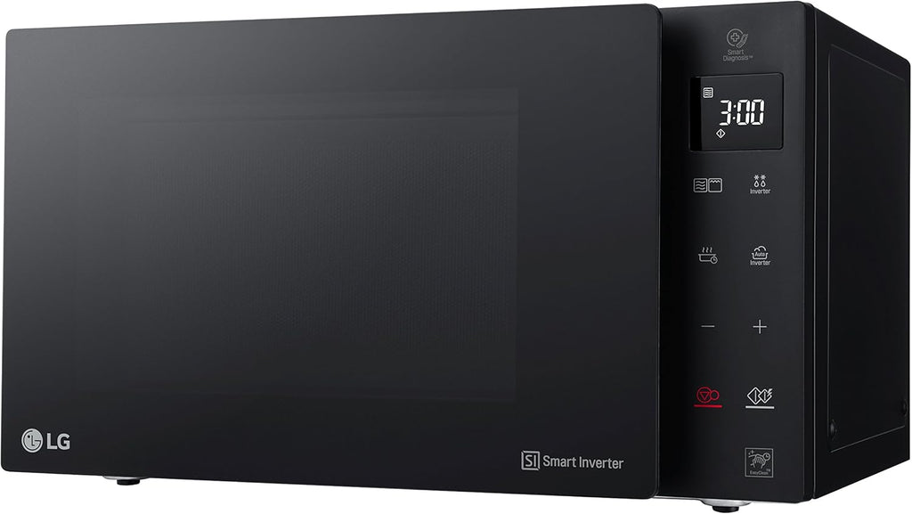 LG MH6535GIS Magnetron met invertertechnologie en kwartsgrill, 25 liter inhoud, 1000 W, automatische programma's, instelbare vermogensniveaus voor optimaal koken en EasyClean-functie, Zwart