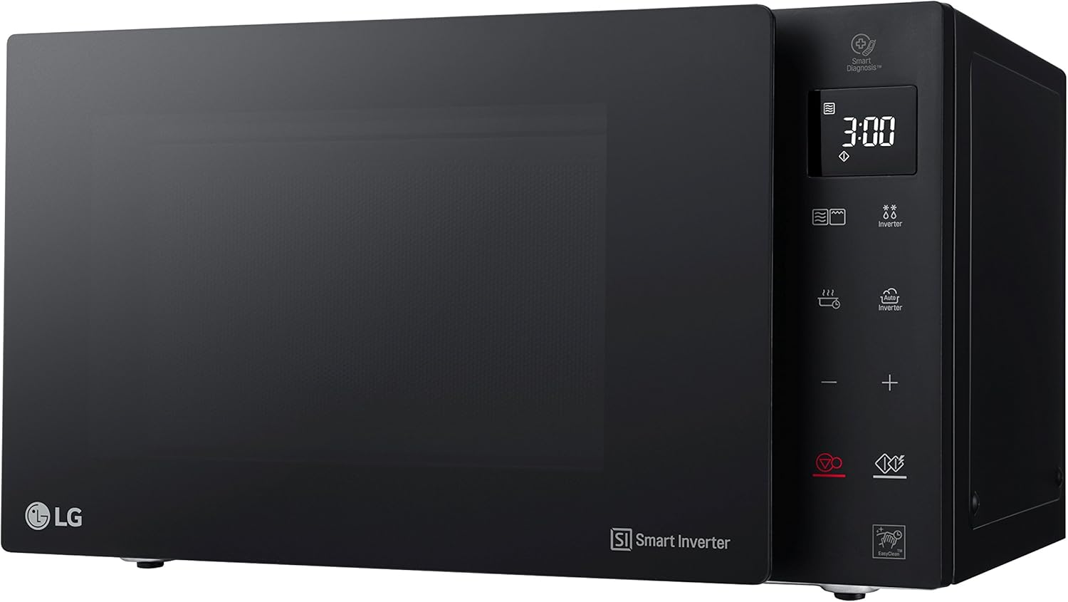 LG MH6535GIS Magnetron met invertertechnologie en kwartsgrill, 25 liter inhoud, 1000 W, automatische programma's, instelbare vermogensniveaus voor optimaal koken en EasyClean-functie, Zwart