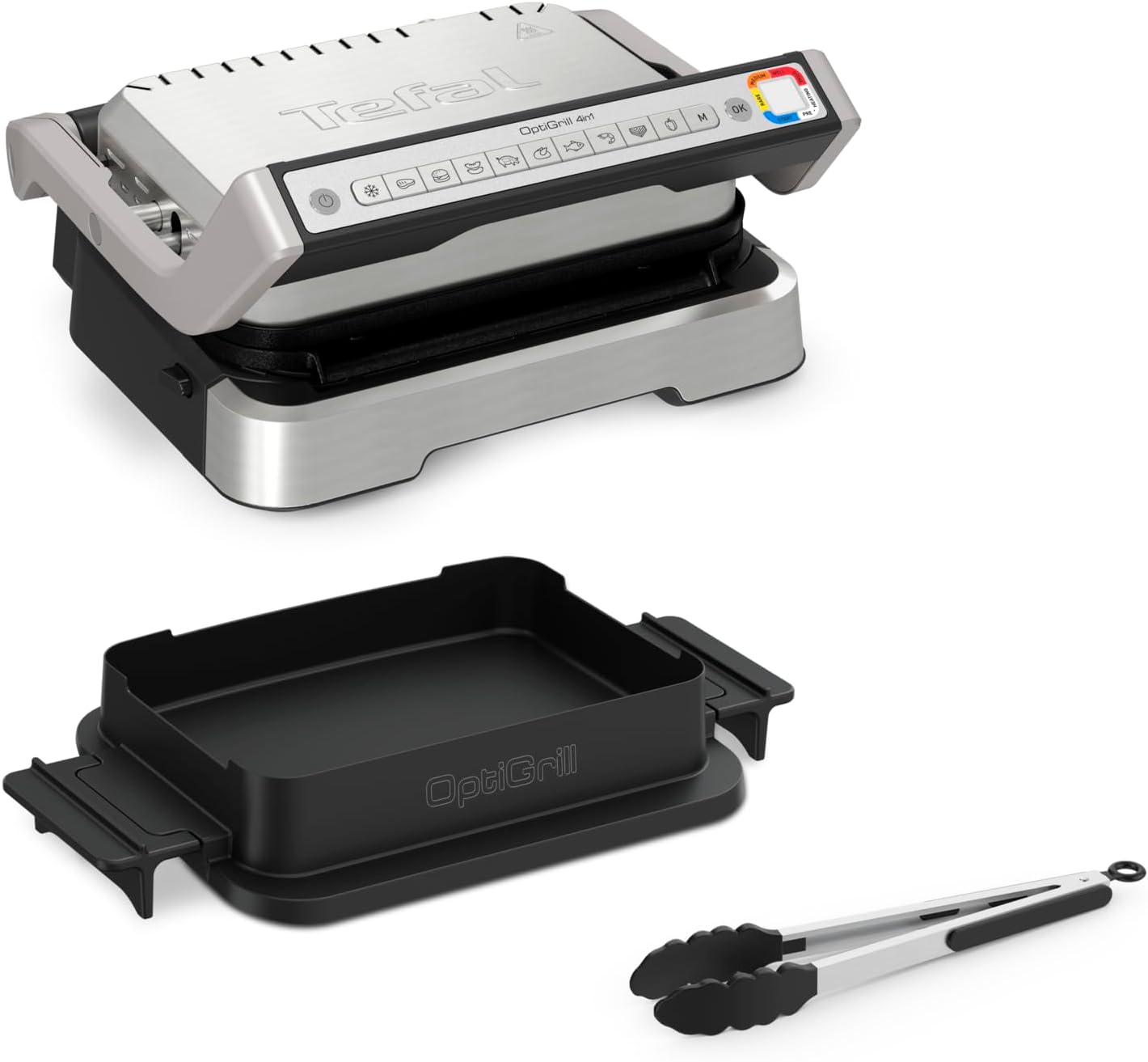 Tefal OptiGrill 4in1 Contactgrill met Bakplaat, Opklapbaar, Tafelgrill, 9 Programma's, Gaarheidsindicator, Elektrische grill, Oven, GC776D10