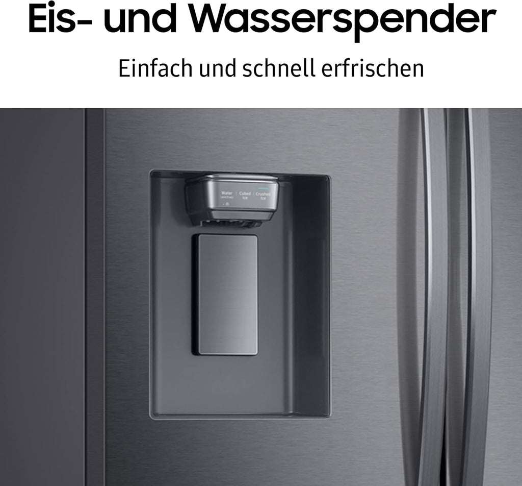 Samsung RS64DG53R3B1EF Amerikaanse koelkast, 178 cm, 628 l, SmartThings AI Energy Mode, ijs- en waterdispenser, Slim Ice Maker, Premium Black Steel