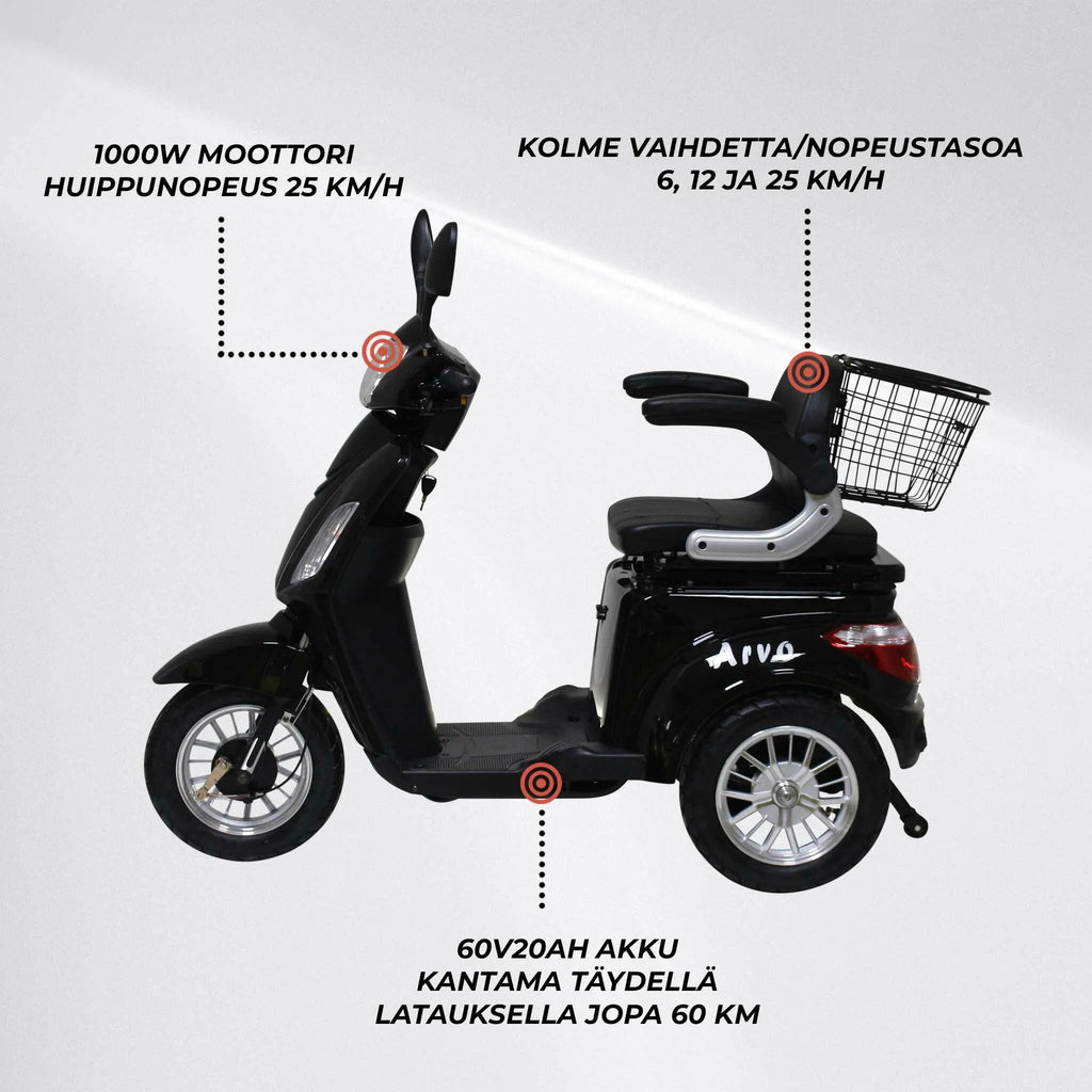 Arvo seniorenscooter P300 zwart