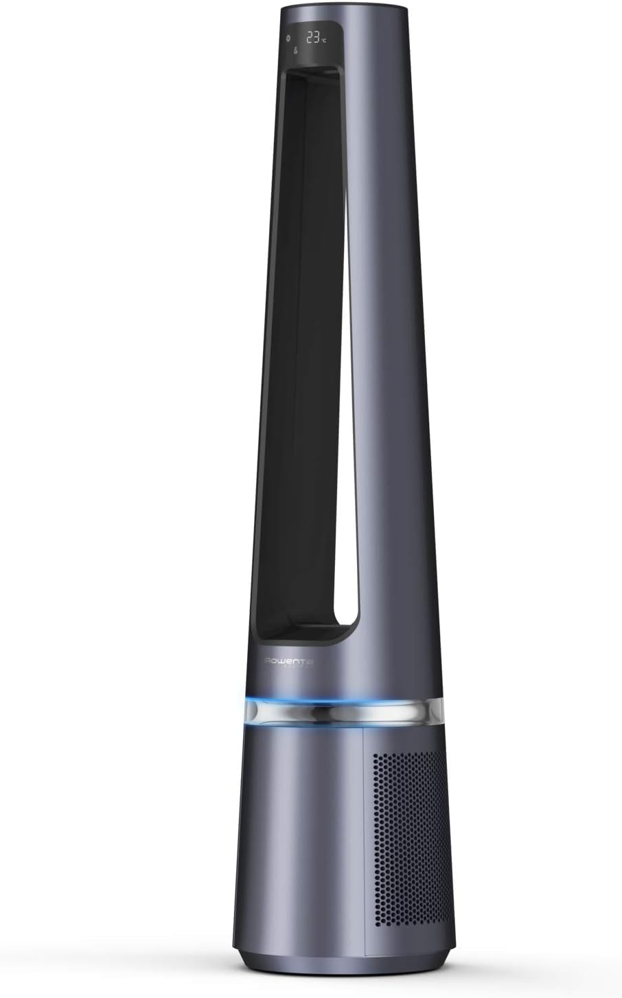 Rowenta QU5062 Eclipse 3in1 Luchtreiniger, ventilator, kachel, filtert 99,9% van de deeltjes, voor kamers tot 30 m2, snelle verwarming tot 35°C, automatische dag- en nachtmodus, zwart/grijs