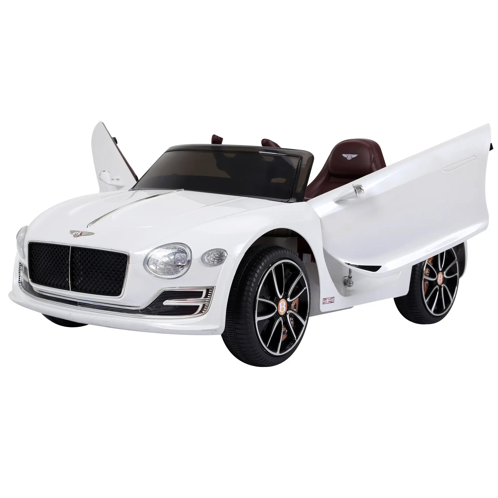 HOMCOM Kinder elektrische auto Bentley GT gelicentieerd met afstandsbediening Wit