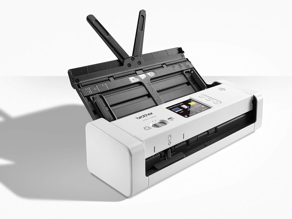 Brother ADS-1700W Compacte en intelligente documentscanner | Automatische documentinvoer | Automatisch scannen | Wi-Fi/Wi-Fi Direct, wit/zwart