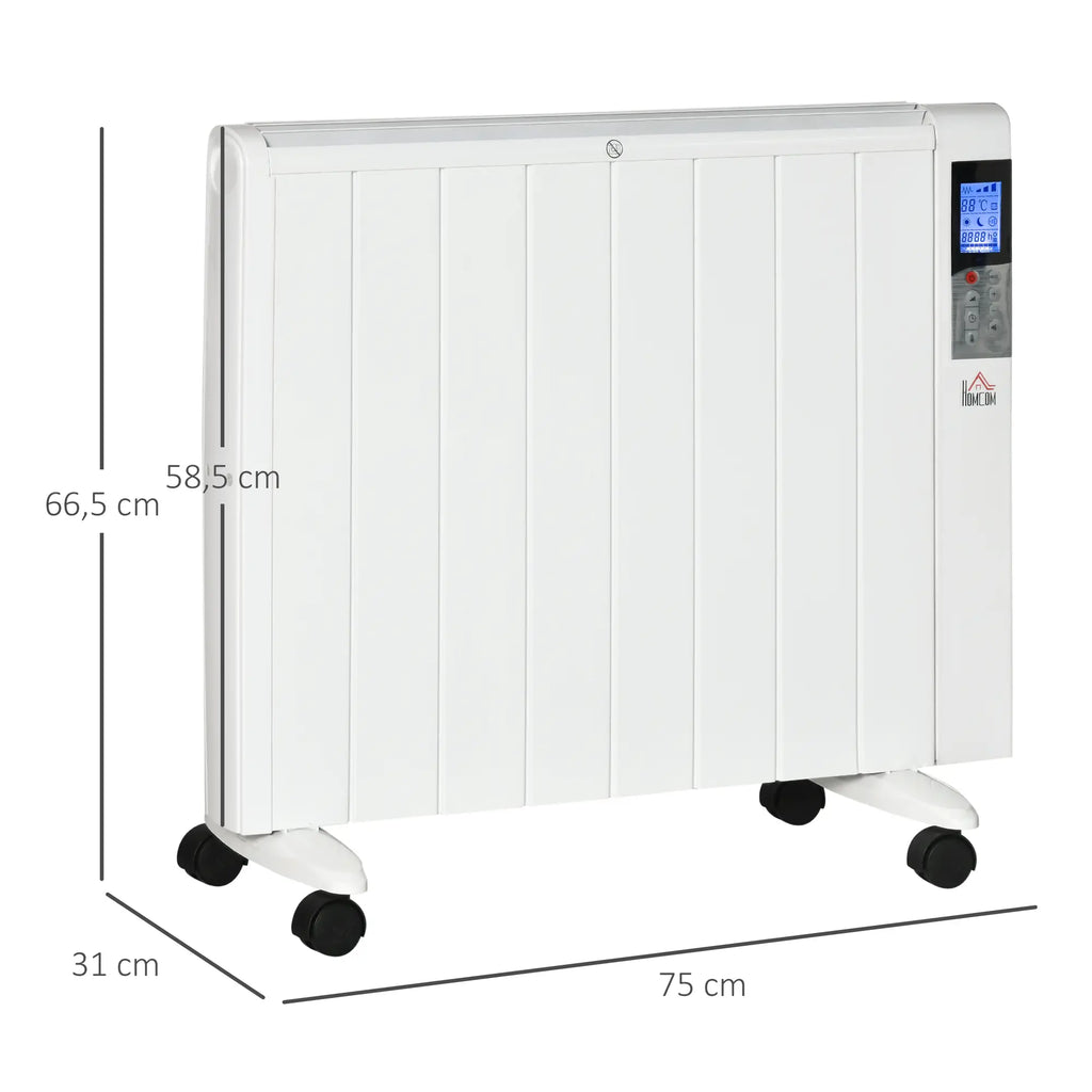 HOMCOM elektrische convector, 2 warmtestanden, afstandsbediening, wit