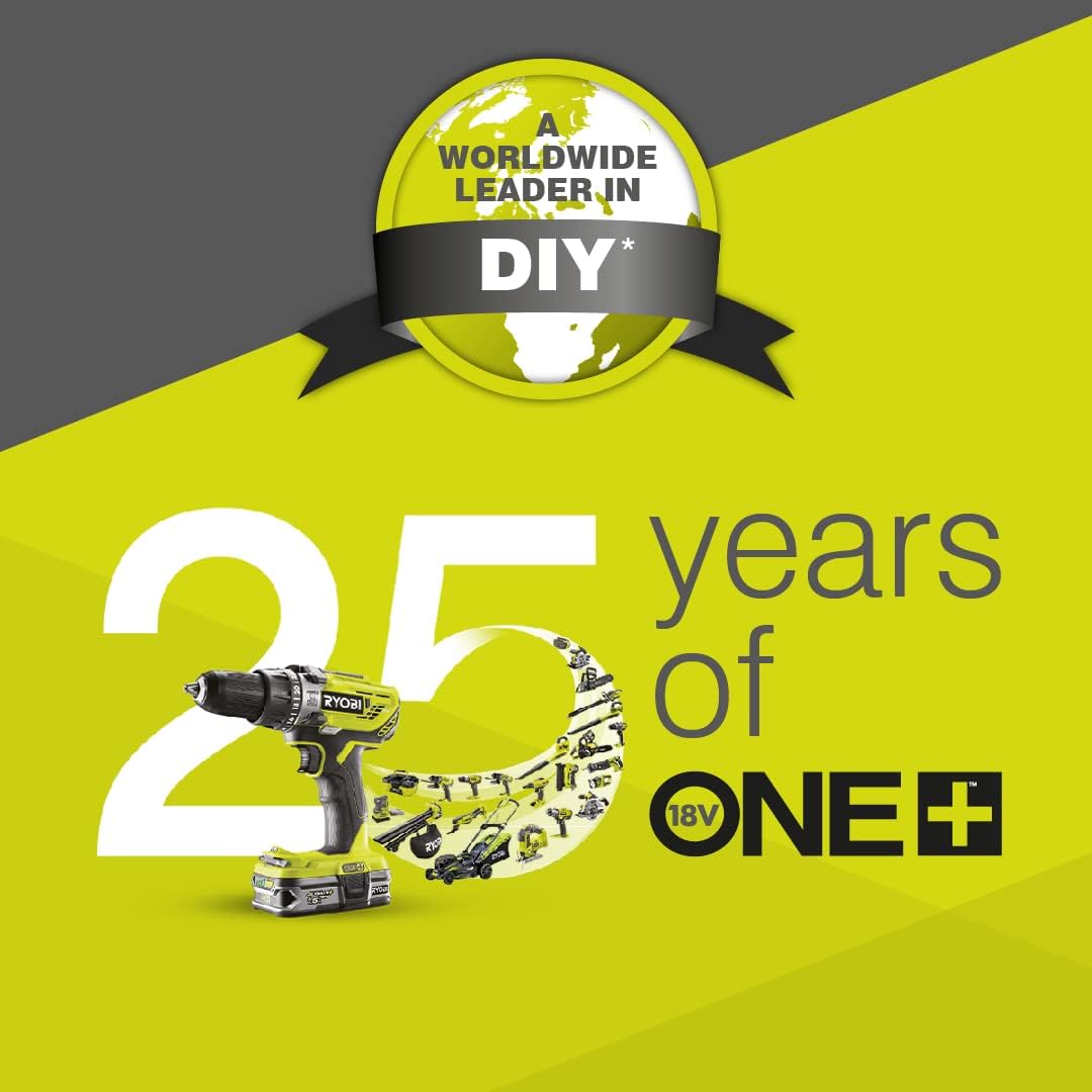 RYOBI 18 V ONE+ Accu-grasmaaier RLM18X33B40 (snijbreedte 33 cm, 5-voudige hoogteverstelling 25-65 mm, inklapbare duwbeugel, incl. mulchplug, 35l grasvangzak, 4,0Ah accu & lader)