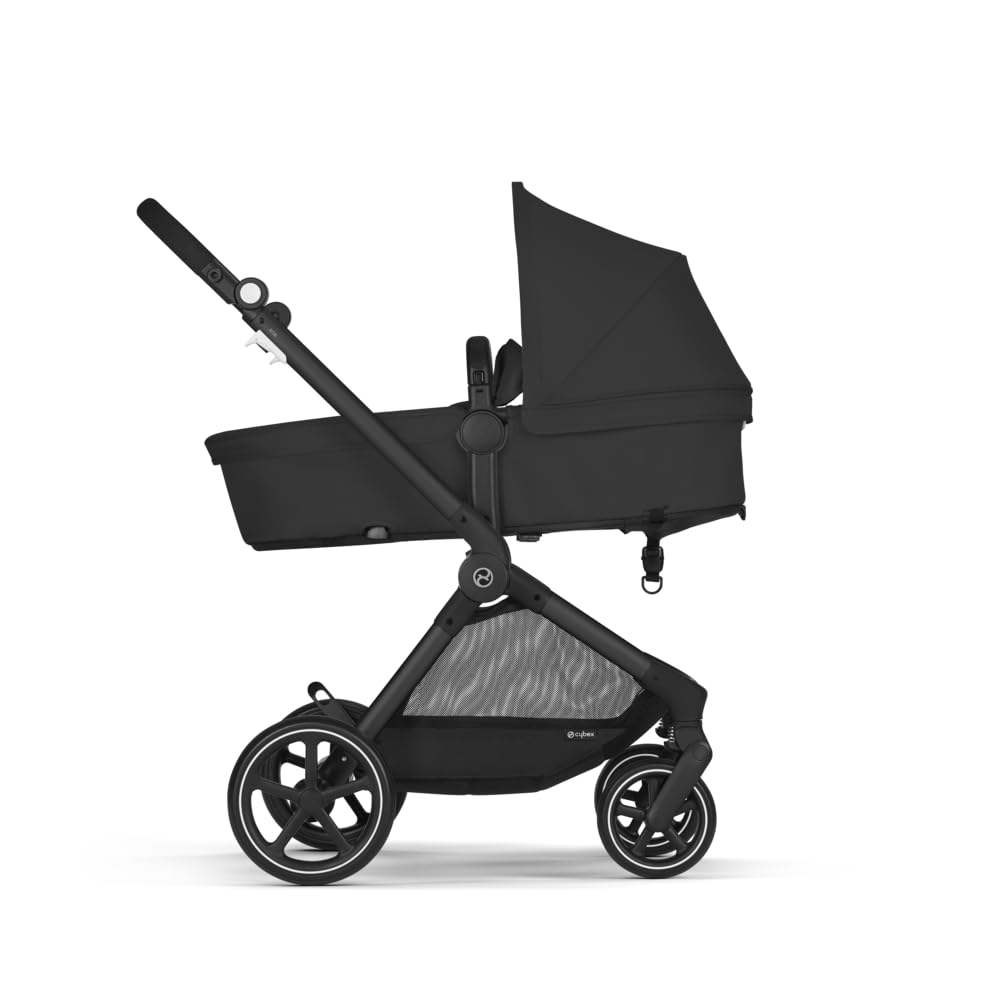CYBEX Gold Kinderwagen EOS Lux 2-in-1 met Aton B2 i-Size autostoel en autostoeladapters, reissysteem, vanaf de geboorte tot 22 kg (ca. 4 jaar), Moon Black (Zwart)