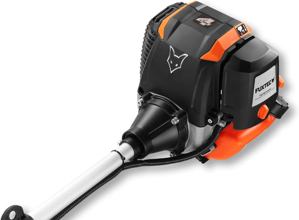 FUXTEC Benzine bosmaaier FX-4MS142, grastrimmer met 4-taktmotor, 320 mm maaicirkel, snelheidsregelaar en easy-starter, incl. draadspoel/professionele draagriem