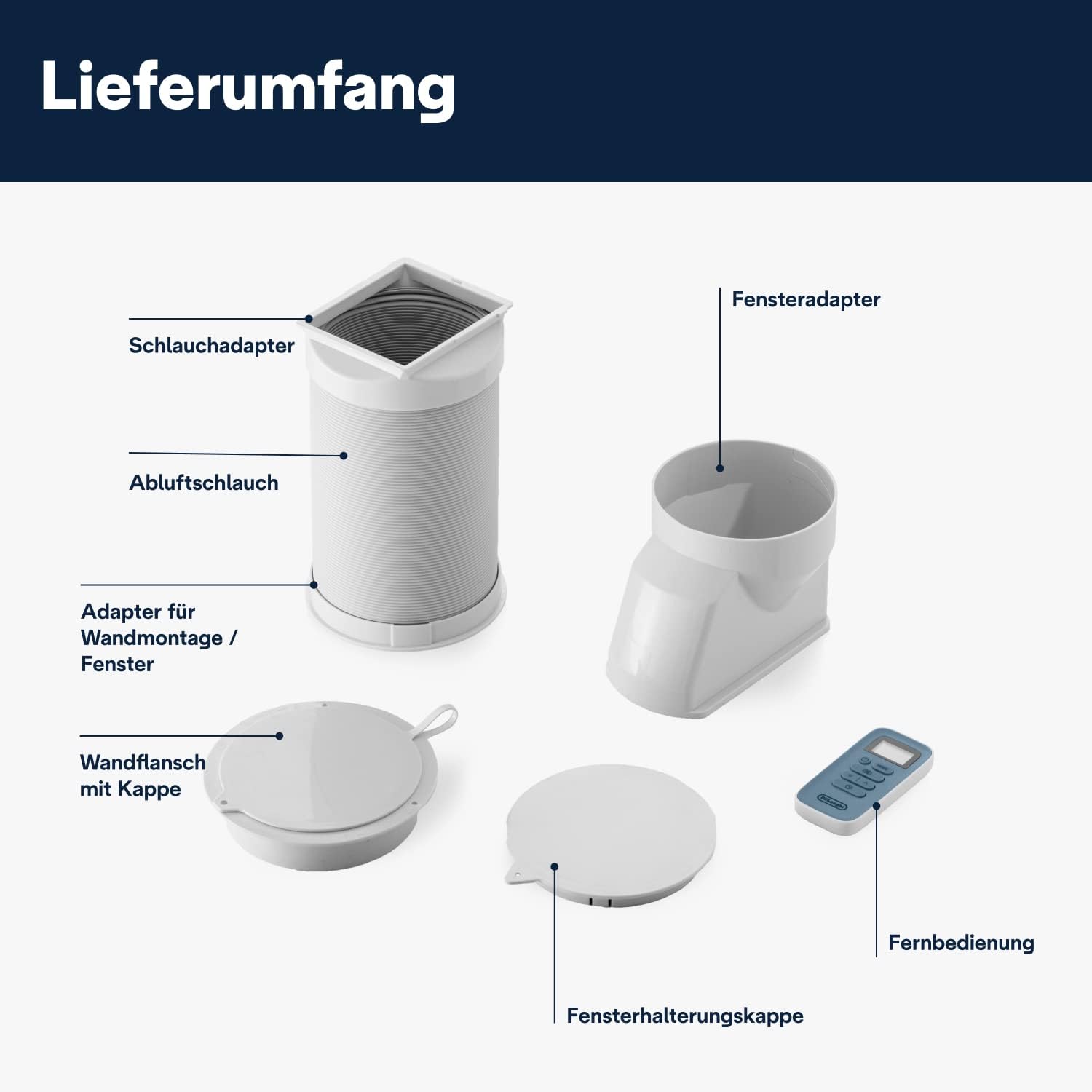 De'Longhi Pinguino PAC EM82, Mobiele airconditioner voor ruimtes tot 80 m, 9.400 BTU, 2,4 kW, 63 dB, Ontvochtigingsfunctie, Energieklasse A, 24-uurs timer, Wit