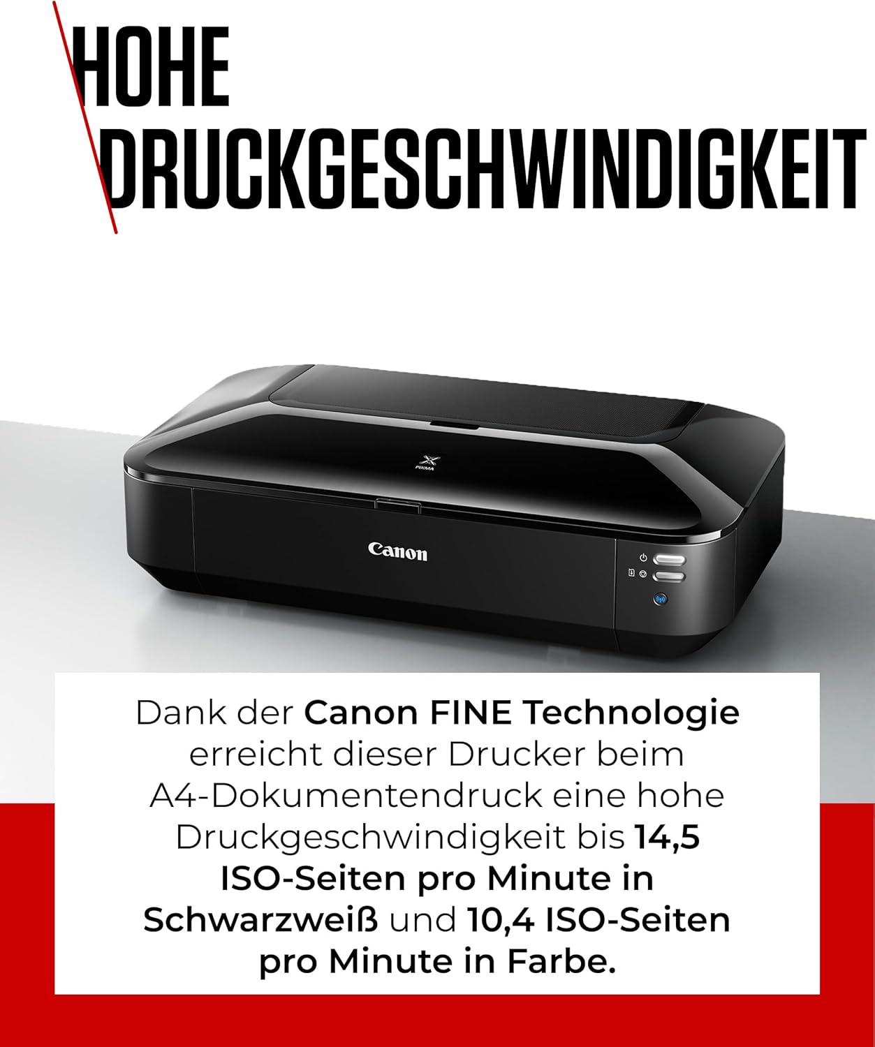Canon PIXMA iX6850 printer, kleureninkjet multifunctioneel apparaat DIN A3+ (kantoorprinter, fotoprint, tekstprint, 9.600 x 2.400 DPI, wifi, WLAN, USB, 5 afzonderlijke inkten, direct printen, print-app) zwart