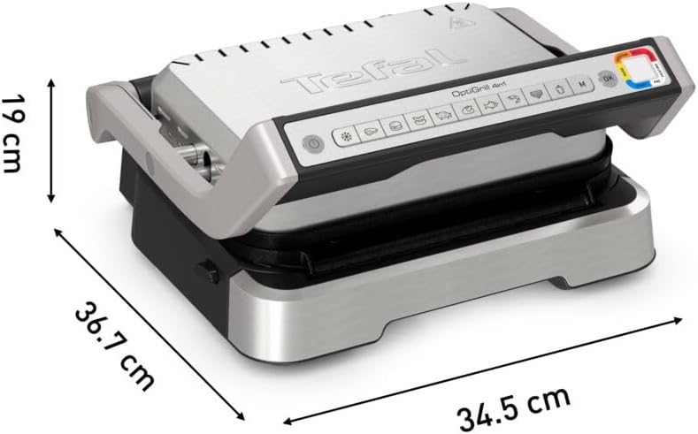 Tefal OptiGrill 4in1 Contactgrill met Bakplaat, Opklapbaar, Tafelgrill, 9 Programma's, Gaarheidsindicator, Elektrische grill, Oven, GC776D10